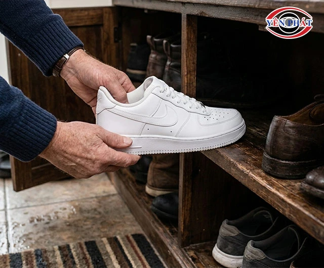 cất giày sneaker vào tủ