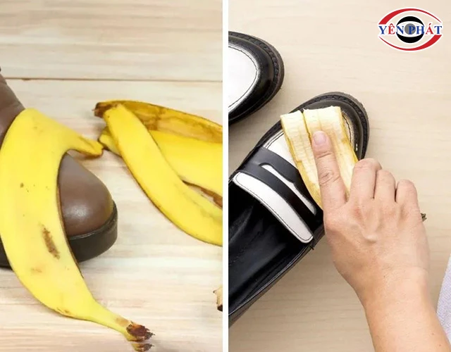 làm mềm da giày bằng vỏ chuối