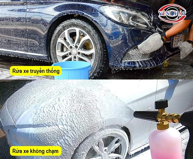 rửa xe không chạm và rửa xe truyền thống