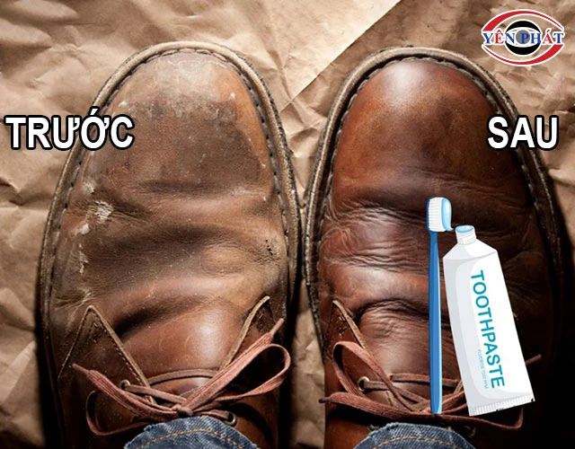 xử lý giày da bị mốc bằng kem đánh răng