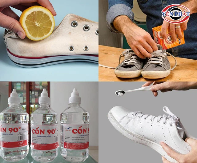 tẩy trắng giày sneaker bằng các nguyên liệu