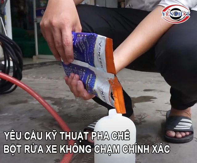 yêu cầu kỹ thuật pha Bột rửa xe không chạm