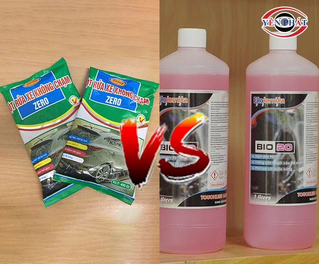 So sánh bột rửa xe hay dung dịch rửa xe không chạm