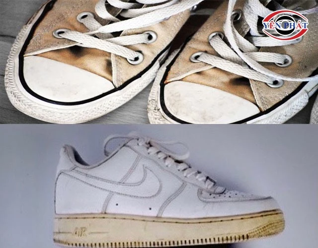 Các loại giày màu trắng dễ bị ố vàng