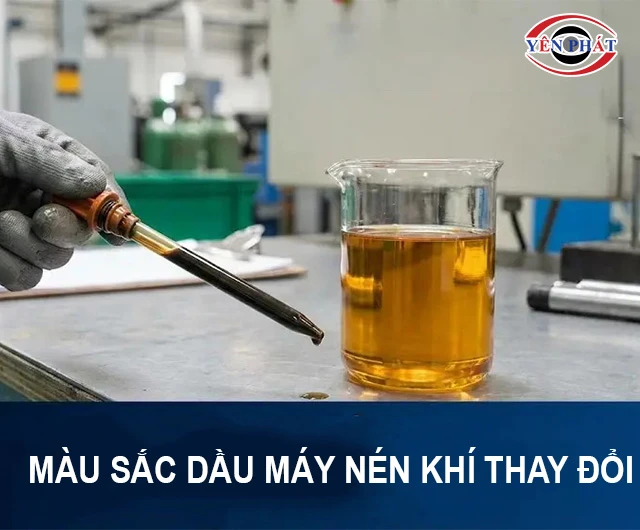 dầu máy nén khí đổi màu