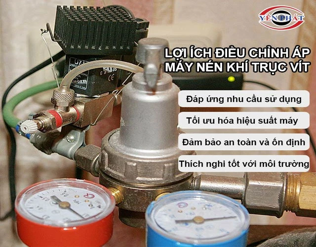 Tại sao việc chỉnh áp máy nén khí trục vít lại quan trọng?