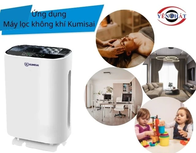 Máy lọc không khí Kumisai được sử dụng tại không gian spa, phòng khách, phòng làm việc, nhà trẻ,...