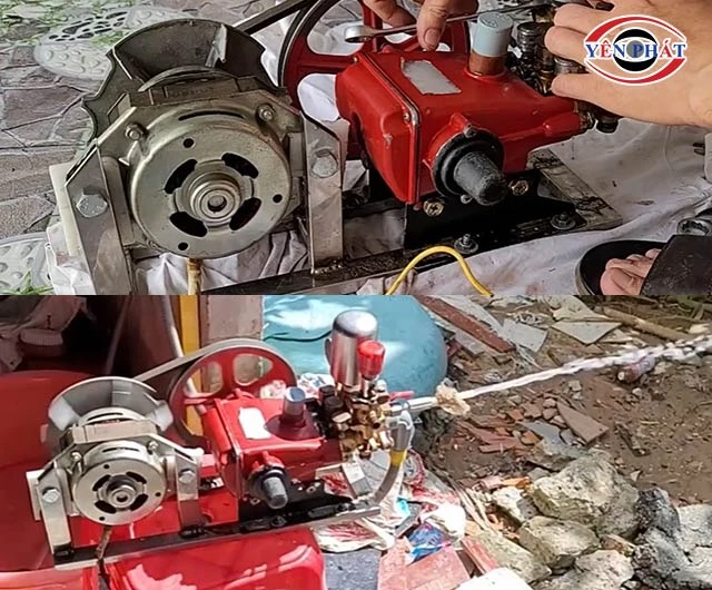 cách chế máy rửa xe từ motor máy giặt cũ
