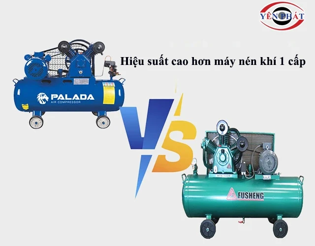 Hiệu suất cao hơn hẳn máy nén khí 1 cấp