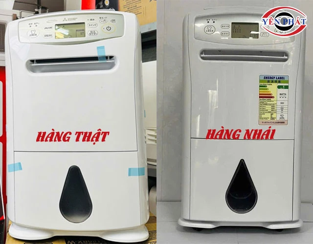máy hút ẩm Mitsubishi chân voi hàng thật, hàng nhái