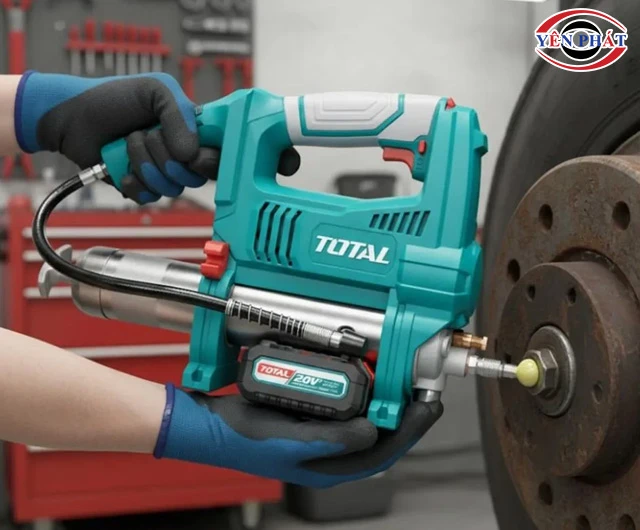 máy bơm mỡ bò bằng pin Total