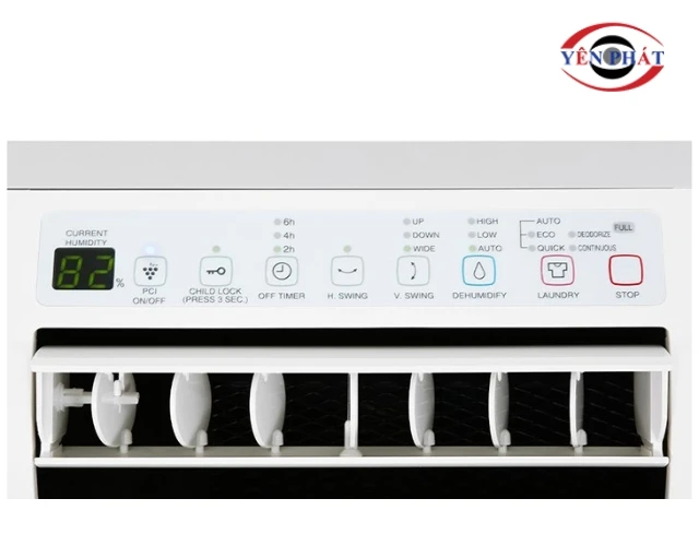 Cài độ ẩm hoặc chế độ hút ẩm mong muốn