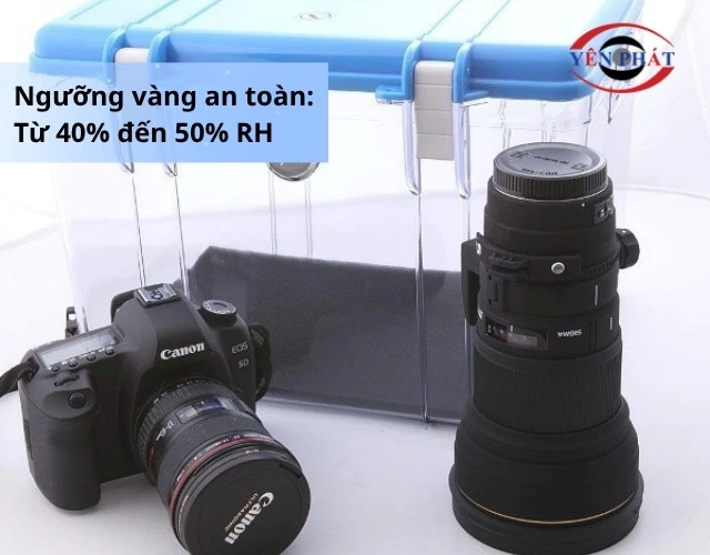 Ngưỡng độ ẩm an toàn khi bảo quản máy ảnh
