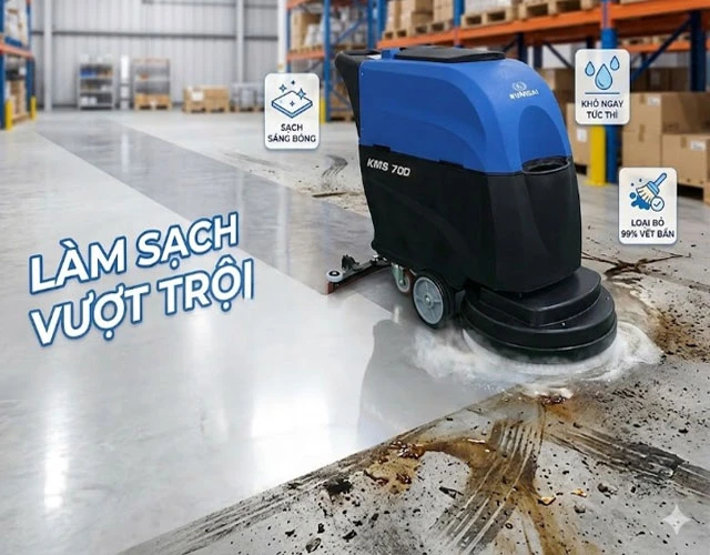 hiệu suất làm việc máy chà sàn liên hợp Kumisai KMS-70D