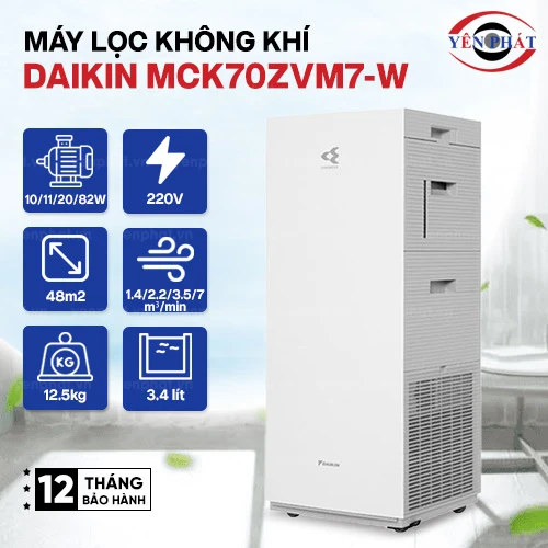 Máy lọc không khí Daikin MCK70ZVM7-W 82W 2