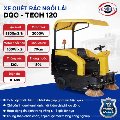 Xe quét rác ngồi lái DQC - Tech 120 2