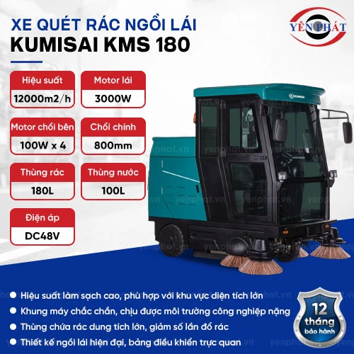Xe quét rác ngồi lái Kumisai KMS 180  2