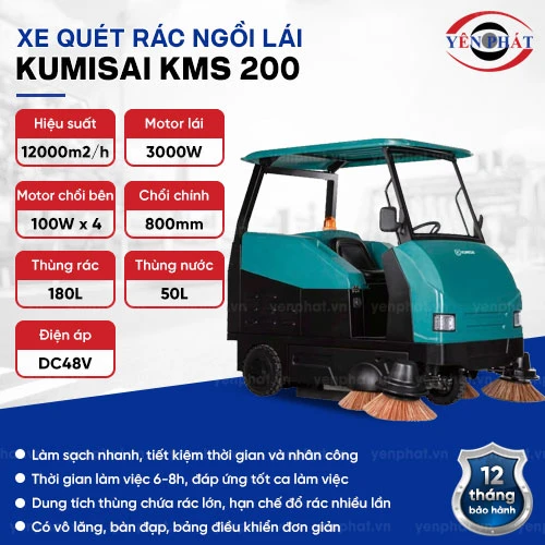 Xe quét rác ngồi lái Kumisai KMS 200 2
