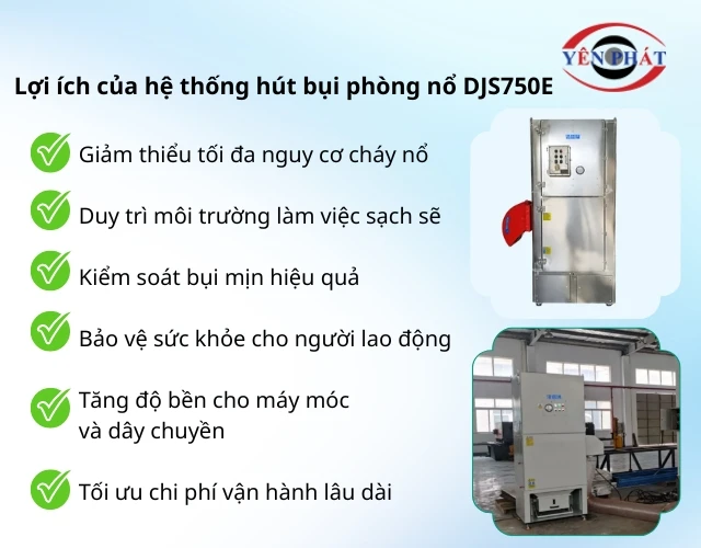 Những lợi ích khi đầu tư hệ thống hút bụi công suất lớn phòng nổ DJS750E