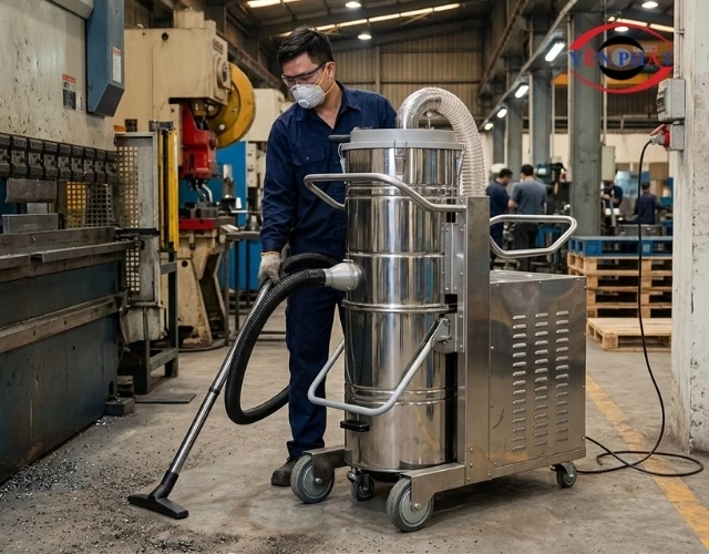 Máy hút bụi phòng nổ EMD5510 (120L) chuyên xử lý bụi mịn công nghiệp