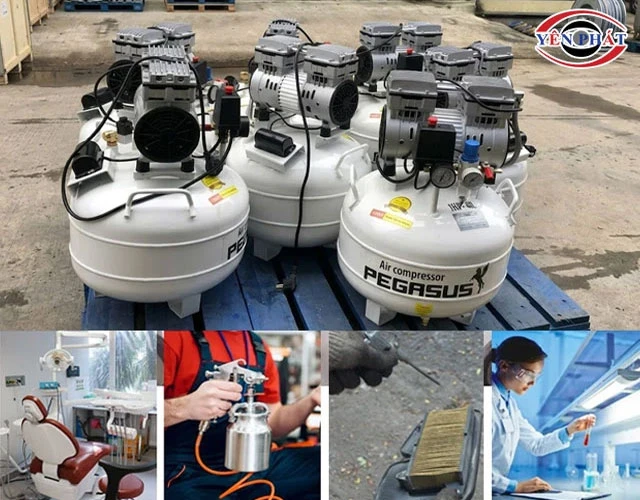 Máy nén khí 1HP trong xưởng mộc