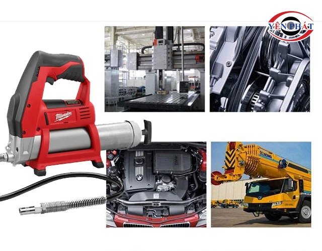 ứng dụng Máy bơm mỡ Milwaukee
