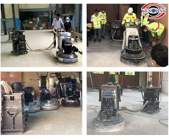  máy hút bụi công nghiệp DQC - Tech F65L HEPA kết nối với máy mài