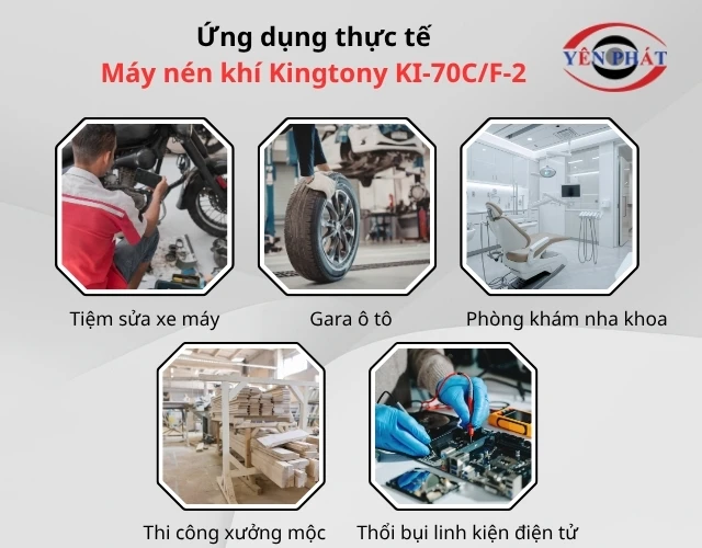 Ứng dụng máy nén khí Kingtony KI-70C/F-2