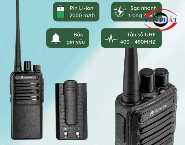 Bộ đàm hoạt động xuyên suốt trong vòng 10 giờ