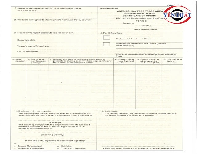 Chứng từ ưu đãi thuế