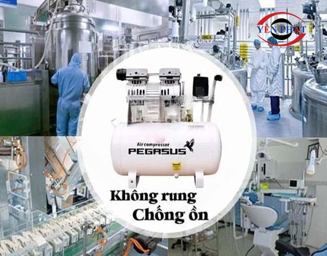 thành phẩm Máy nén khí không dầu giảm âm PEGASUS OF750-35L