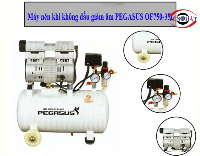 Máy nén khí không dầu giảm âm PEGASUS OF750-35L vận hành êm