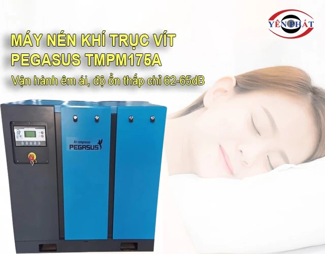 Máy nén khí trục vít Pegasus TMPM175A chạy êm