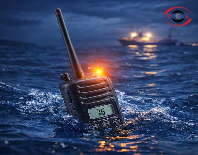 Bộ đàm nổi trên mặt nước và có đèn chớp báo hiệu