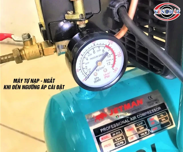Đồng hồ máy nén khí liền trục Jetman JM-4213 1.5HP 12L