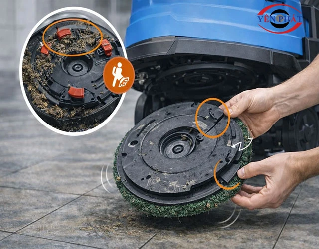 Mâm gai hoặc đĩa gắn phụ kiện bị hỏng