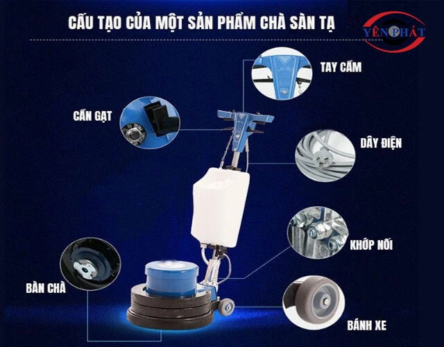 Các bộ phận chính của máy chà sàn tạ