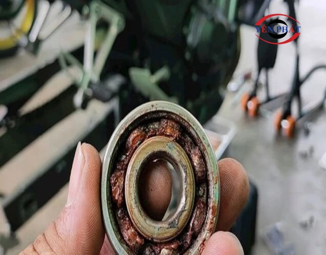 Bạc đạn bị vỡ, mòn hoặc khô dầu mỡ