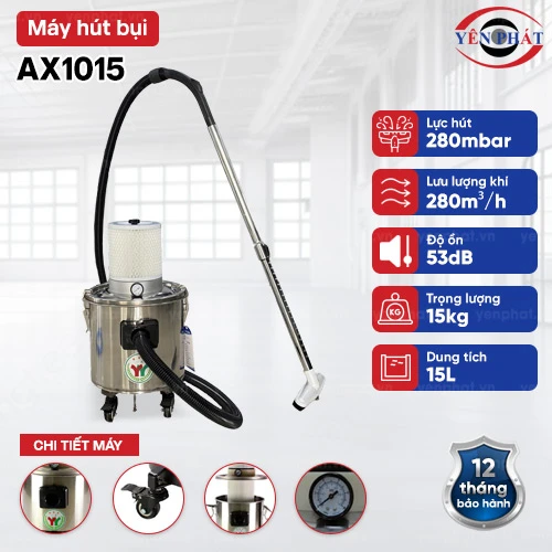 Máy hút bụi khí nén phòng nổ AX1015 (15L) 2