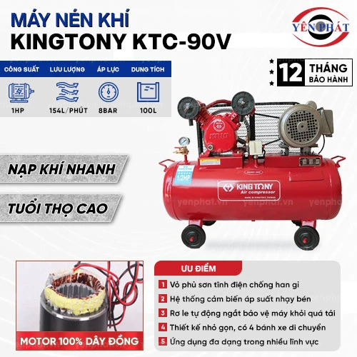Máy nén khí dây đai Kingtony KTC-90V (100 lít) 2