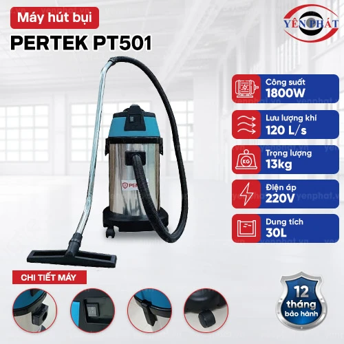 Máy hút bụi hút nước Pertek PT501 2