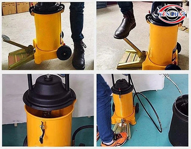 Cách sử dụng máy bơm mỡ bằng chân