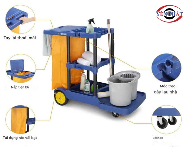 cấu tạo Xe đẩy vệ sinh