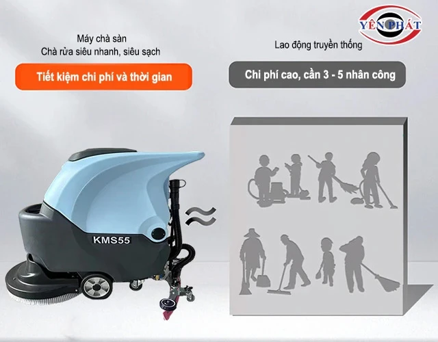 hiệu suất máy chà sàn vượt so chà sàn thủ công