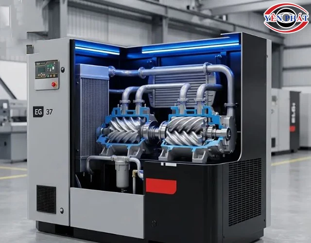 máy nén khí trục vít đầu đôi
