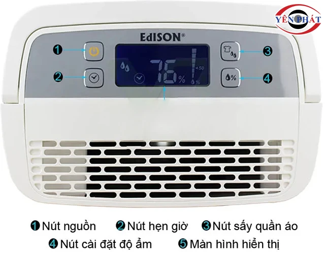 bảng điều khiển máy hút ẩm Edison