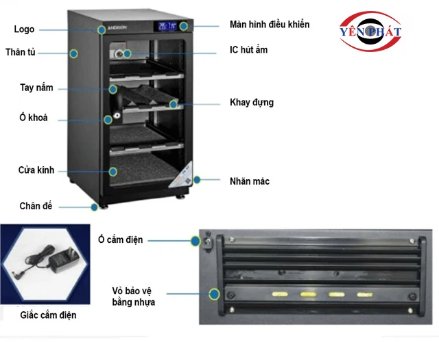 Tủ chống ẩm Andbon AD-50C có gì đặc biệt trong cấu tạo?