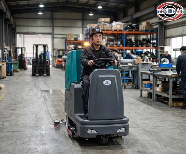 Ứng dụng máy chà sàn ngồi lái Kumisai KMS 160B