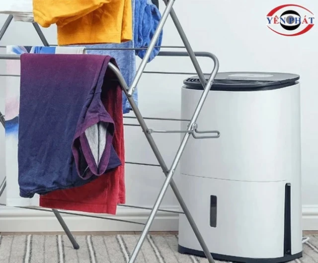bật chế độ Cont máy hút ẩm sấy quần áo