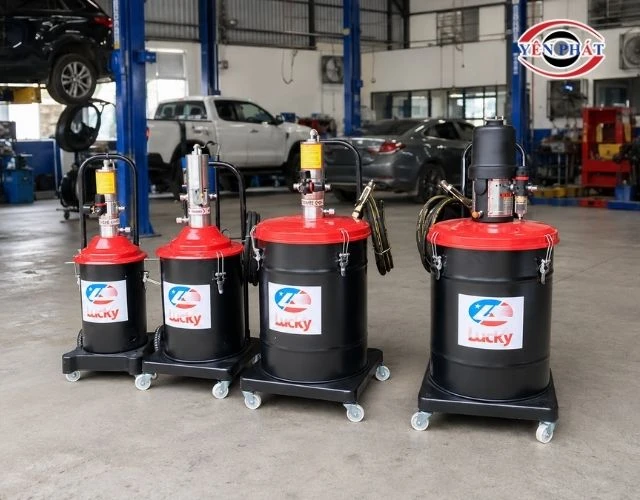 Địa chỉ uy tín mua máy bơm mỡ Lucky